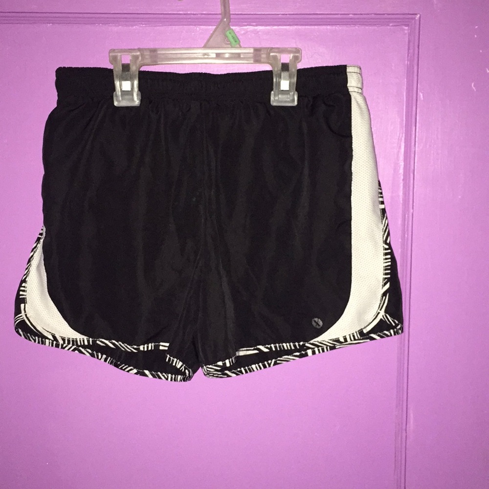 Black and white shorts